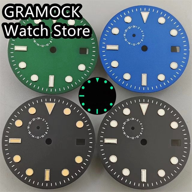 GRAMOCK Zifferblatt, Schwarz, Grün, Blau, Automatik, 29 mm, Unisex - Bild 1