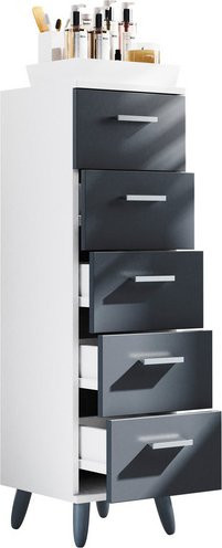 VCM Schubladenschrank Landos M in Grau, B/T/H: 30 x 30 x 100 cm - Bild 1