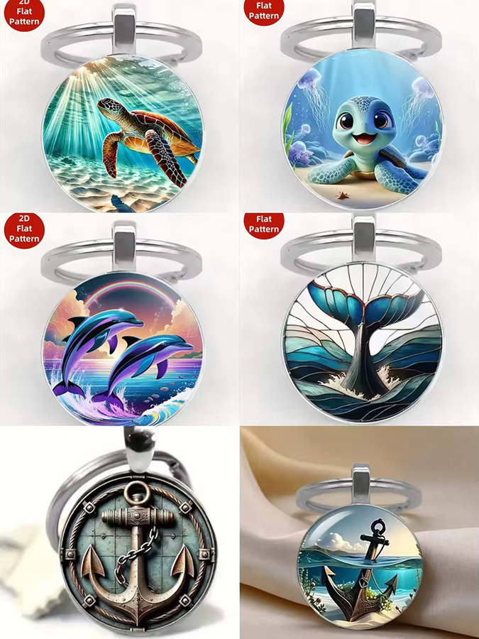 Noter Anhänger Schlüsselanhänger, buntes Glas, Unisex - Bild 3