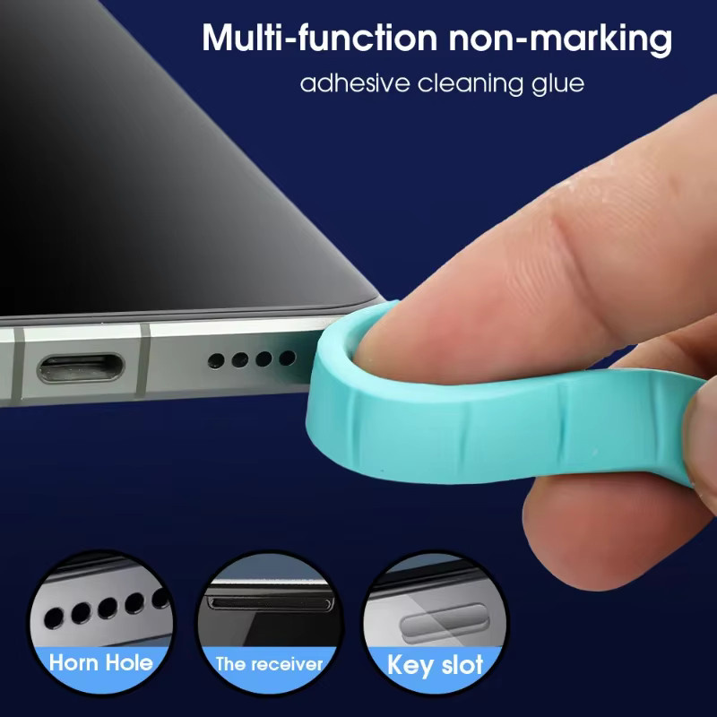 Apple AirPods Reinigungsset mit blauem Klebstoff für kabellose Ohrhörer und Ladeanschlüsse - Bild 3