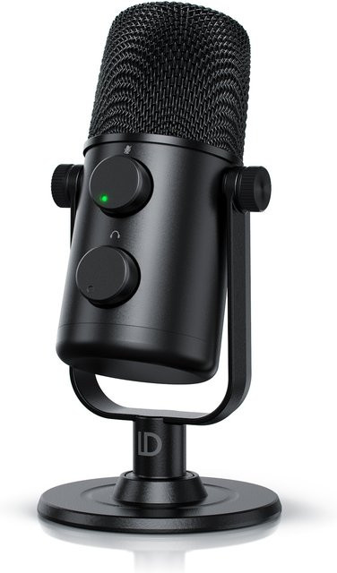 LIAM&DAAN USB Podcast Mikrofon in Schwarz mit schwenkbarer Halterung, USB-C Anschluss und Monitorfunktion für Kopfhörer - Bild 1