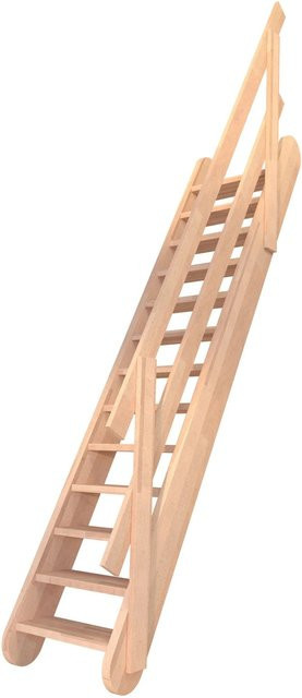 STARWOOD Raumspartreppe Samos aus Buchenholz in Braun mit 12 Stufen für eine maximale Geschosshöhe von 285 cm - Bild 1