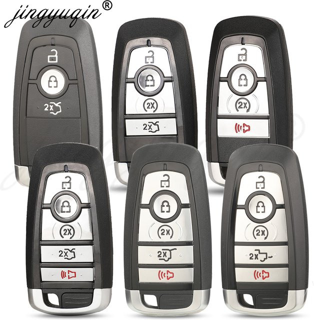 Jingyuqin Auto Schlüsselhülle für Ford Mondeo, Escape, Ranger, Fusion, Mustang, Raptor, Explorer, F150, F250, F-350, 4/5 Tasten, Farbe: Schwarz - Bild 1