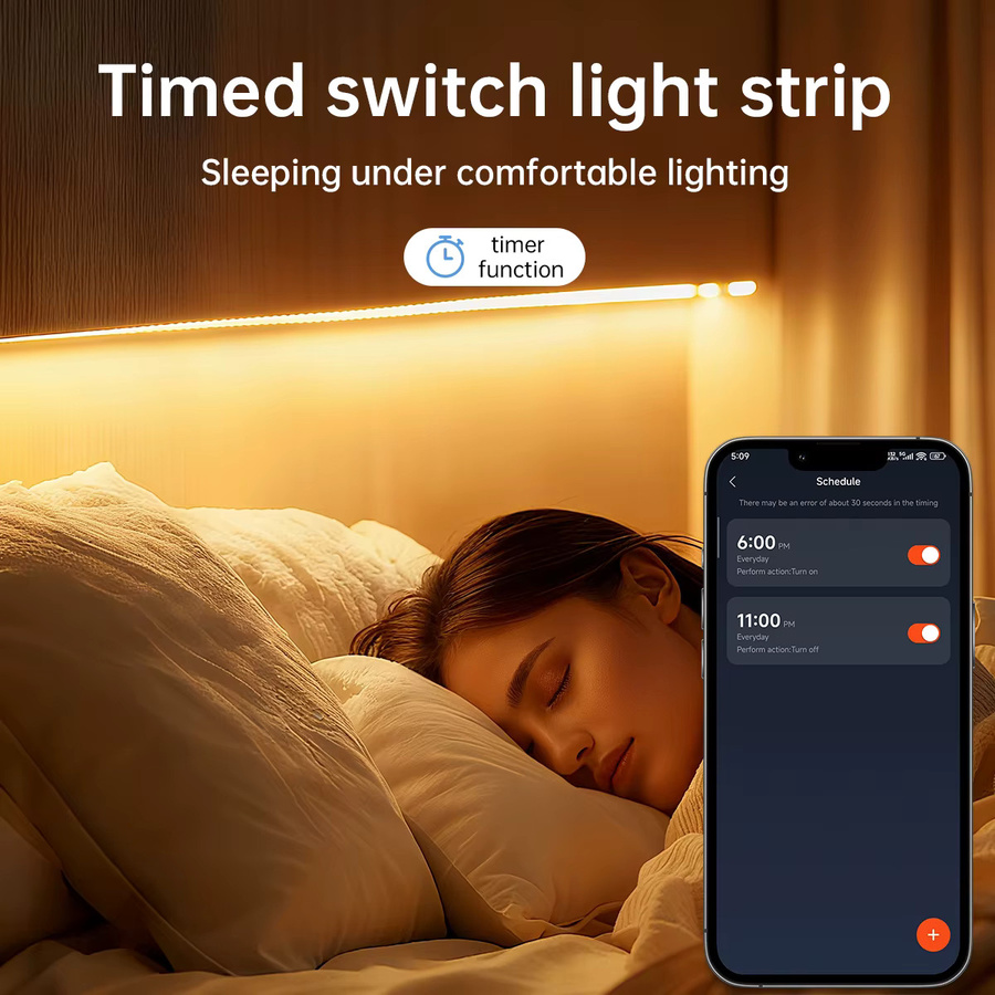 CHNAITEKE Smart LED Neon Flex Streifen, 24V WIFI Tuya Smart Life APP-Steuerung, dimmbar, Silikon, Weiß, 280 LEDs/m - Bild 2