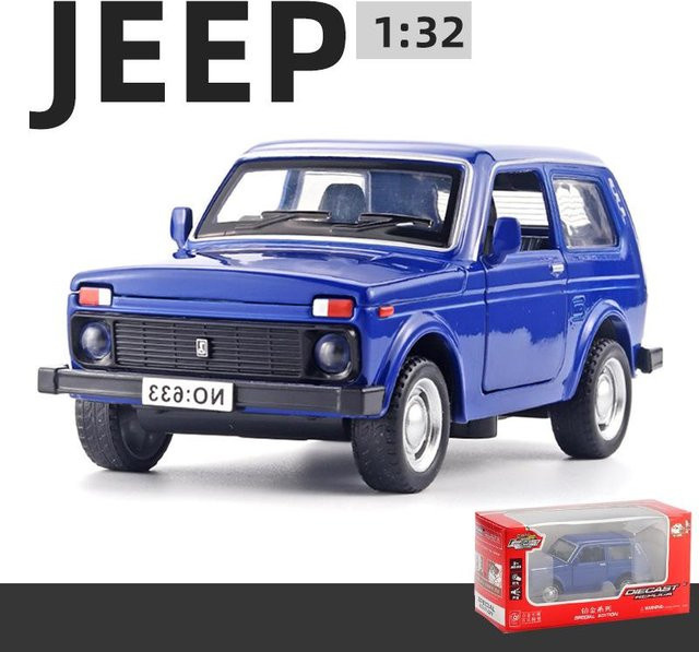 Fourall- Model Cars Lada NIVA Druckgussauto-Modellspielzeug, 1:32, blau, mit Ton und Licht - Bild 1