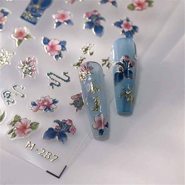 NAILFYOU Nageldeko Aufkleber, Rosa Blume, Nail Art Zubehör - Bild 1