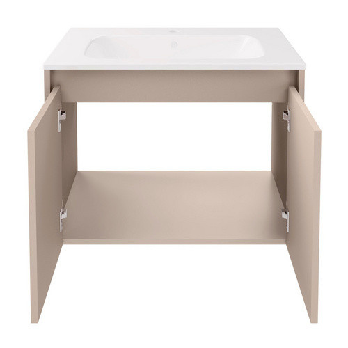 Fackelmann Badmöbel-Set Compact Line in Kaschmir Grau mit Spiegelschrank und Waschtischunterschrank, B/H: 71,0 x 46,5 cm - Bild 2