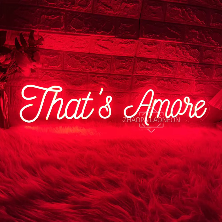 ZHAOPAILAO Neon-LED-Schild That Is Amore in Weiß zur Wanddekoration für Schlafzimmer und Hochzeiten mit USB-Anschluss - Bild 3