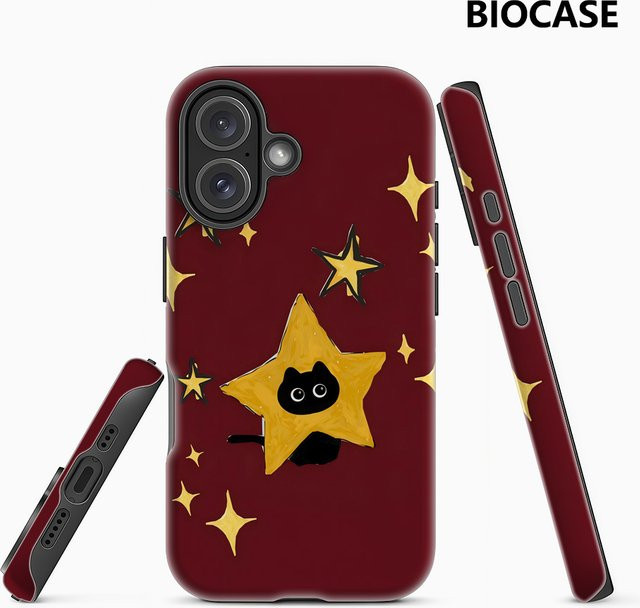 Star Cat Magnetische Handyhülle für iPhone 17 16 15 14 13 Pro Max Plus in Rot, Robuste Einzel- und Doppelschicht-Schutzhülle - Bild 1