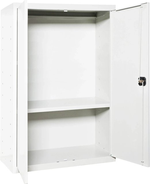 PROREGAL Metallschrank AMEGO in Weiß mit Flügeltüren und 1 Fachboden, H x B x T: 90 x 80 x 40 cm - Bild 1