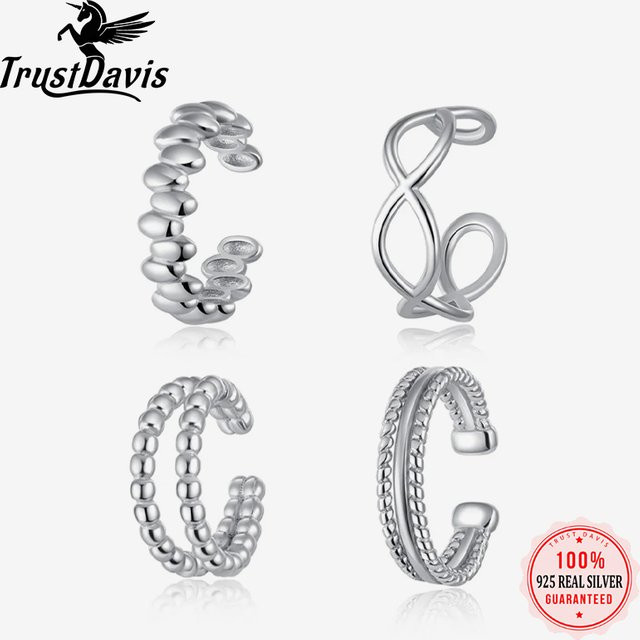 TrustDavis Clip Ohrringe, 925 Silber, Damen - Bild 1