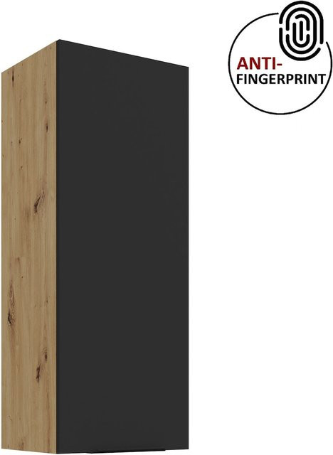 ARIA Hängeschrank Schwarz Matt Anti Fingerprint Höhe: 40 cm, Breite: 90 cm - Bild 1
