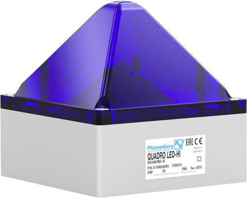 Pfannenberg Signalleuchte QUADRO LED HI 90-253 AC BU 21108647000 Blau mit Blitzlicht, Blinklicht und Dauerlicht 230 V/AC - Bild 1