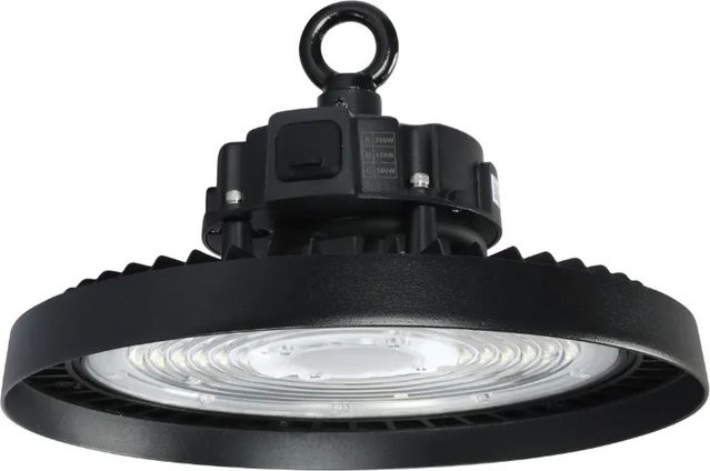 ENOVALITE LED HighBay UFO Hallenstrahler Schwarz mit einstellbarer Leistung 100W 150W 200W dimmbar Neutralweiß 17000-34000lm IP65 LIFUD - Bild 1