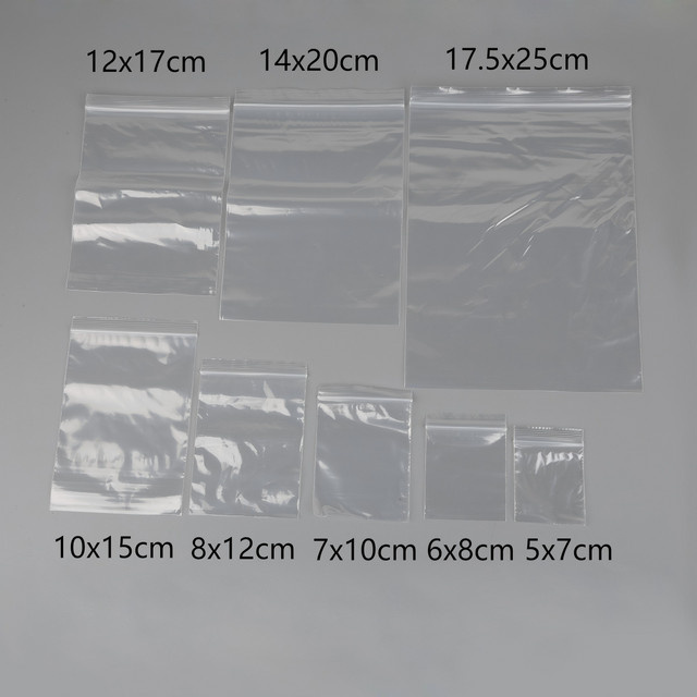Beadia Schmuckaufbewahrungsbeutel mit Reißverschluss, 100 Stück, transparent, Kunststoff, verschiedene Größen - Bild 1