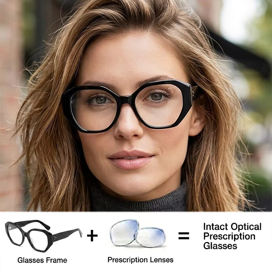 ZOZO TOMI Korrekturbrille, Acetat, Vollrand, hexagonal, Damen - Bild 3