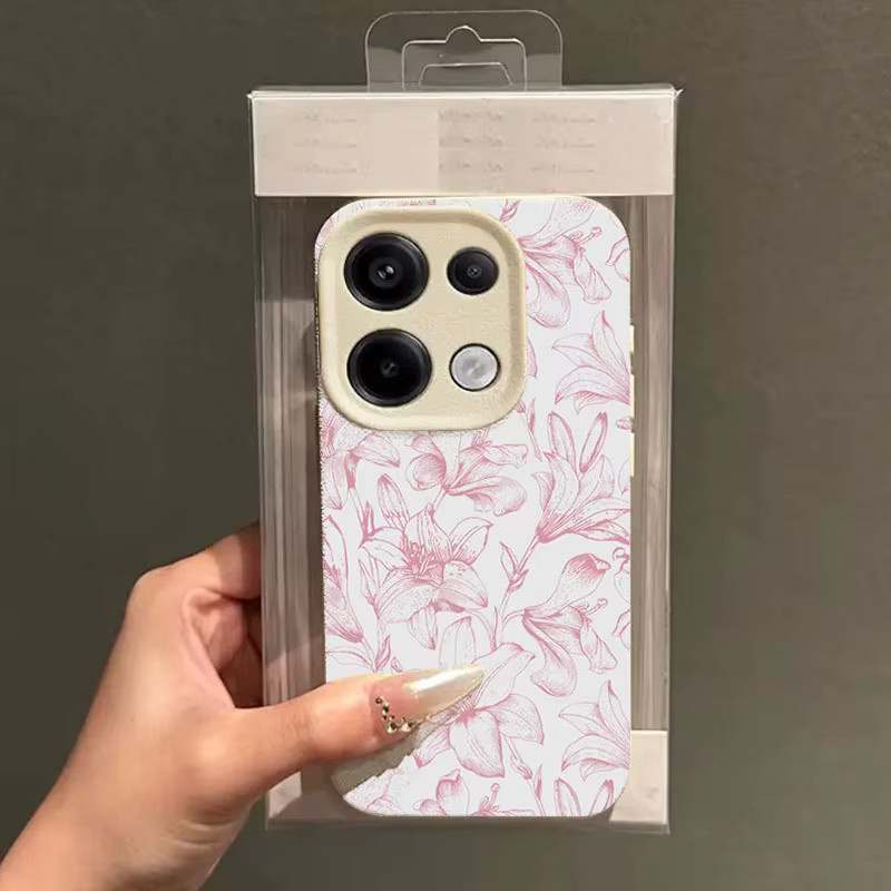 Stoßfeste Silikon Handyhülle mit rosa Lilie und Lichee Muster für Xiaomi 14T Pro 5G, Mi 15, 14, 13 und 13T PRO in Pink und Schwarz - Bild 2