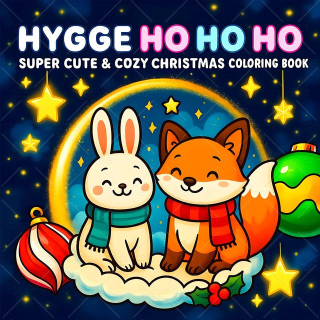 Hygge Ho Weihnachts-Malbuch für Erwachsene, Gemütliches DIY Mal- und Zeichenkunst-Aktivitätsbuch in Mehrfarbig - Bild 1