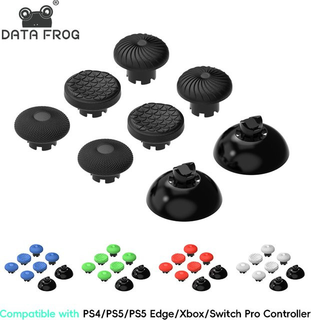 DATA FROG Metall-Rocker-Kappe und Paddel-Zubehörset für PS4 und PS5 Edge Elite Controller in Blau und Schwarz - Bild 1