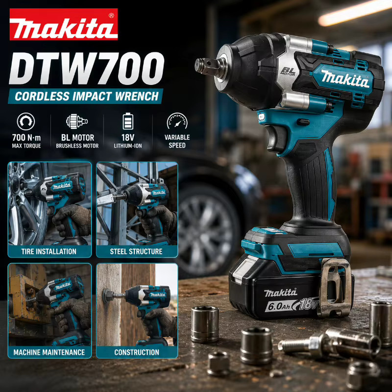 Makita DTW700 18V Akku-Schlagschrauber mit 700Nm Hochdrehmoment und variabler Geschwindigkeit - Bild 7