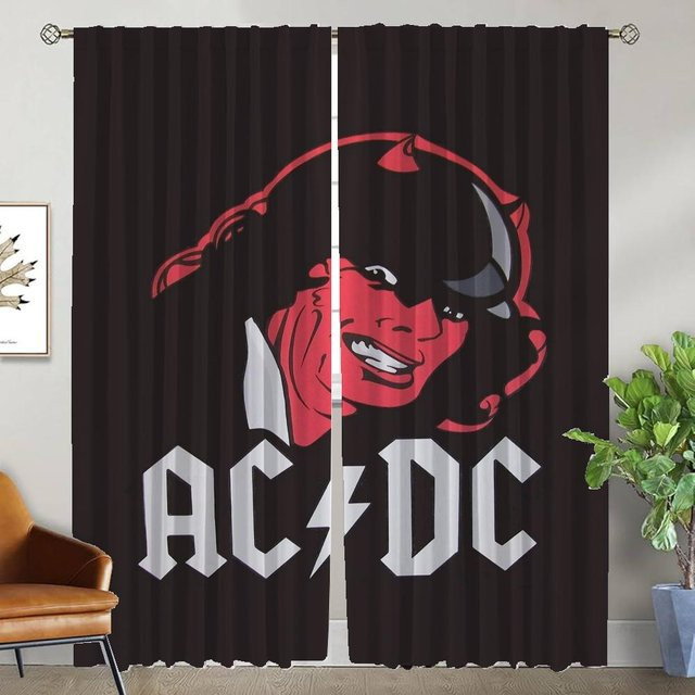 AC/DC Tüllgardinen Set, 2 Stück, Schwarz, B: 50 cm, H: 70 cm - Bild 1
