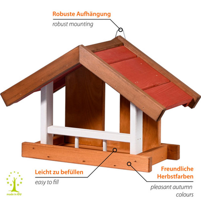 dobar Vogelhaus Herbstfrüchte 2er-Set braun Wandaufhängung B/T/H: 22,5 x 21 x 16 cm - Bild 2