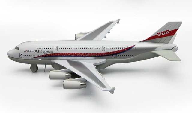 Fourall- Model Cars Flugzeug A380-Spielzeug Bump and Go Airlines, Modellflugzeug-Spielzeug aus Metall, mit Lichtern und Geräuschen, ab 3 Jahre - Bild 1