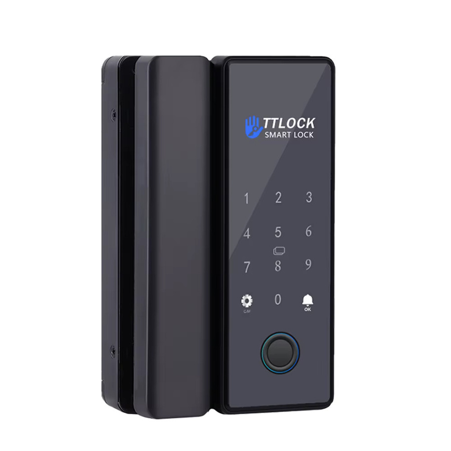 LUCKING DOOR Smart Lock für Glastüren und Holztüren, WLAN, biometrisches Fingerabdruckschloss mit TTLOCK, digitales elektronisches Türschloss, schwarz, bohrfrei - Bild 6