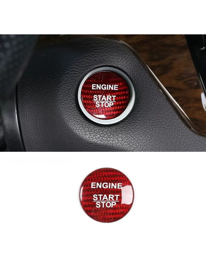 Suetlcoity Motorstartknopf-Aufkleber und Stoppknopf-Abdeckung als Zierleiste für Mercedes Benz A B C Klasse GLC GLA CLA ML GL Klasse W176 W246 W205 - Bild 3