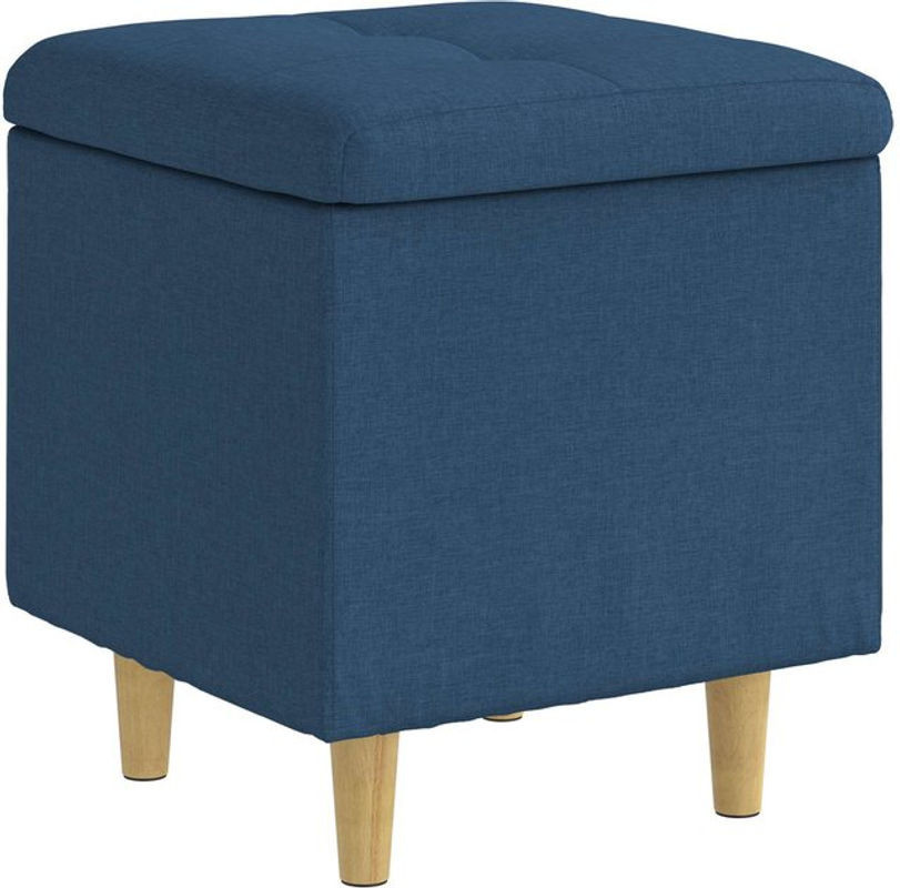 Aufbewahrungsottomane vidaXL aus Stoff in Blau mit Kissen, B/T/H: 40 x 40 x 45 cm - Bild 1