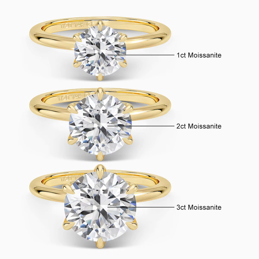 LONGUE VUE Verlobungsring, 14K Gold gefüllt, Moissanit, Damen - Bild 2