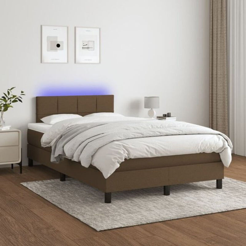 vidaxl Boxspringbett mit Matratze in Braun aus Stoff B/T/H: 120 x 200 x 88 cm - Bild 1