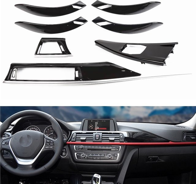 IDENUONA Dashboard Center Konsole Abdeckung Trim Dash Panel in Schwarz für BMW 3er und 4er Serie F30 F31 3GT F34 F32 F36 M Sport 2013-2019 - Bild 1