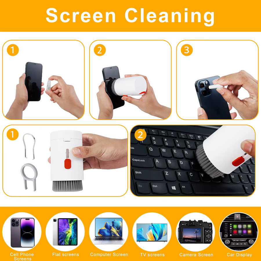 Willstar 20-in-1 Reiniger Kit für Tastatur, Bildschirm und Kopfhörer in Weiß - Bild 3