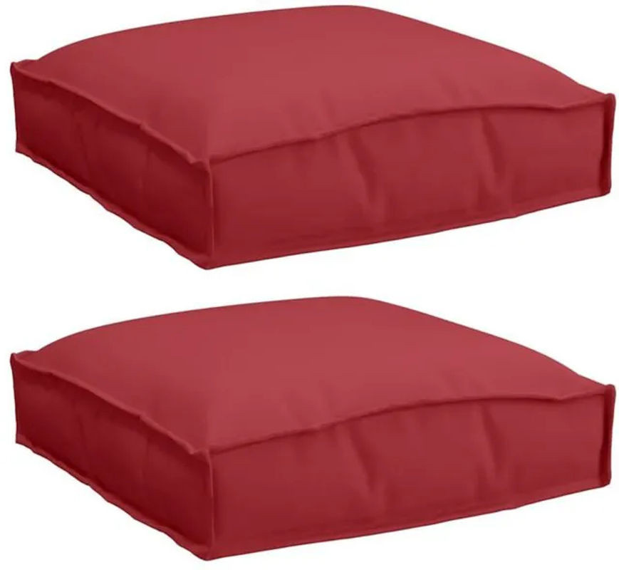 vidaXL Palettenkissen Set 2 Stück quadratisch Weinrot aus Polyester B/B/H: 40 x 40 x 8 cm - Bild 1