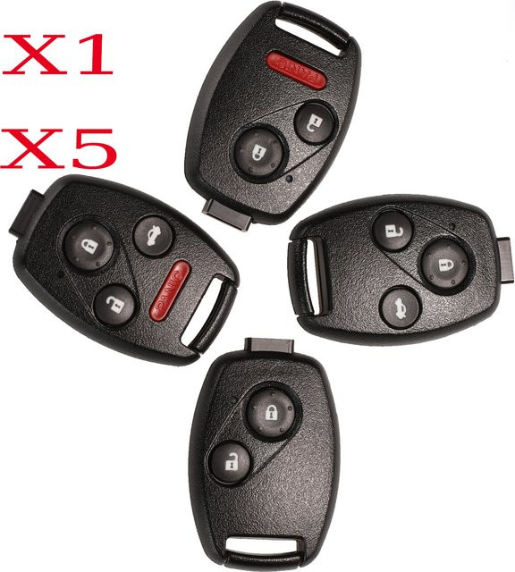 Jingyuqin Auto Schlüssel Fernbedienung Fob Abdeckung mit Gummi Pad in Schwarz für Honda Accord CRV Pilot Civic 2003-2013 - Bild 1