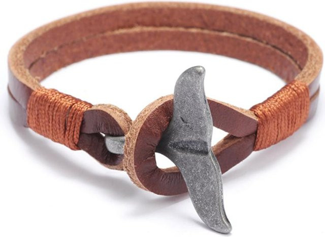 Lederarmband, orange, Zinklegierung, Unisex - Bild 1