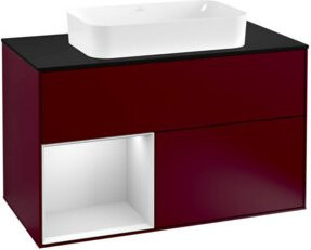 V&B Waschtischunterschrank Finion 100 mit Wandbeleuchtung, Blau lackiert, B/T/H: 100 x 50,1 x 50,1 cm - Bild 1