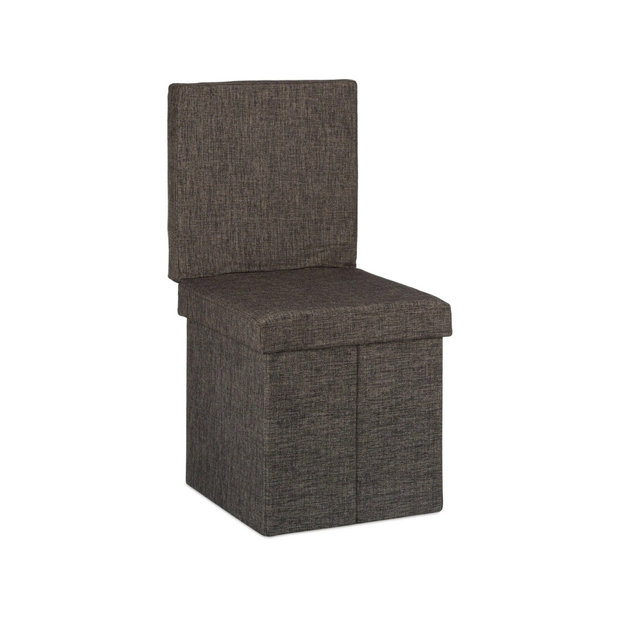 Relaxdays Sitzhocker aus Leinen in Braun, faltbar mit Lehne, B/T/H: 73 x 38 x 38 cm - Bild 2