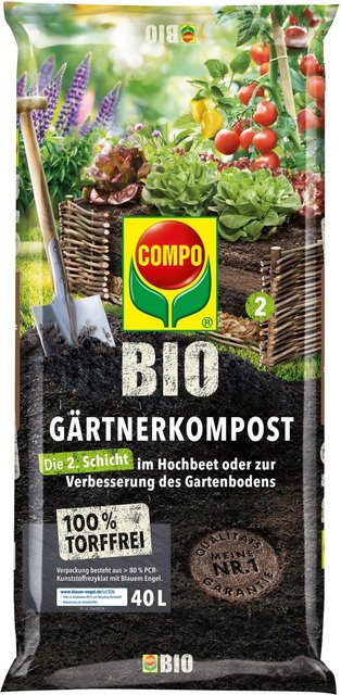 Compo Bio Gärtner-Kompost torffreier Grünkompost für Hochbeet und Beet 750 g - Bild 1