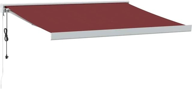 Automatische Markise von vidaXL in Burgunderrot, Breite: 350 cm, Ausladung: 250 cm - Bild 1