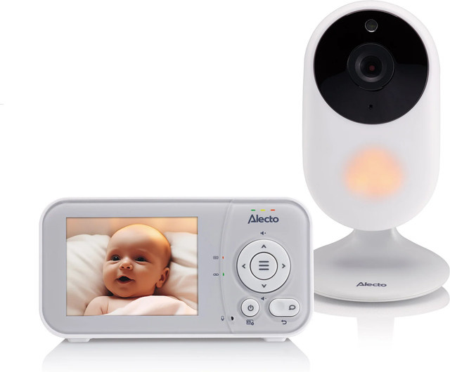 Alecto Baby-Videophone DVM2028 in Weiß mit Kamera, Nachtsicht, Gegensprechfunktion und Temperaturanzeige - Bild 1