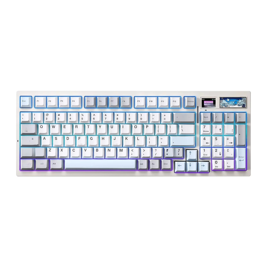 YUNZII IF99 Mechanische Gaming-Tastatur in Weiß mit intelligentem LCD-Display, kabellos via Bluetooth oder Wi-Fi, QMK/VIA Custom Gasket Hot Swap RGB 96 % Layout - Bild 7