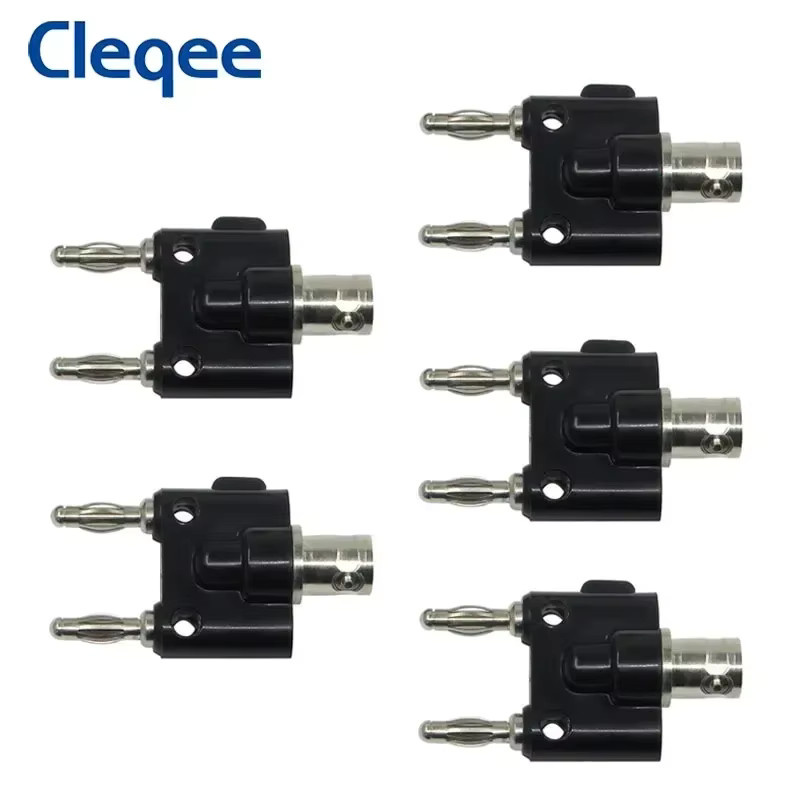 Cleqee P7006 BNC Buchse auf Dual 4mm Bananen Stecker Adapter in Schwarz - Bild 2