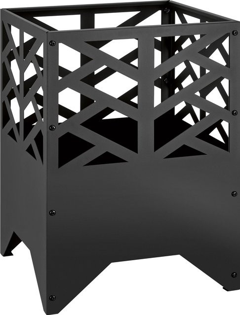 Feuerkorb aus Metall in Schwarz, B/T/H: 36 x 36 x 50 cm - Bild 1