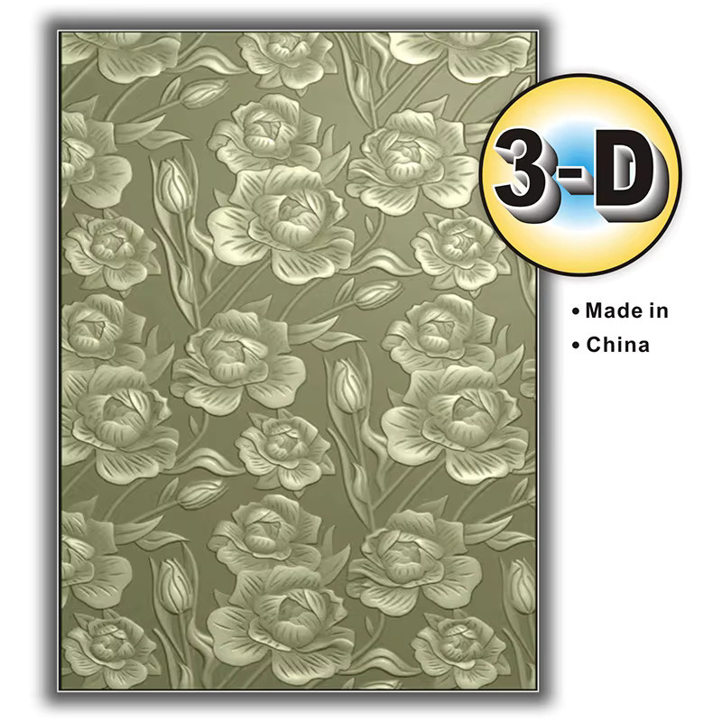Klassischer 3D-Relief-Schnitzordner mit Rosenblüten-Design aus transparentem Kunststoff für Scrapbooking und DIY-Papierarbeiten - Bild 1