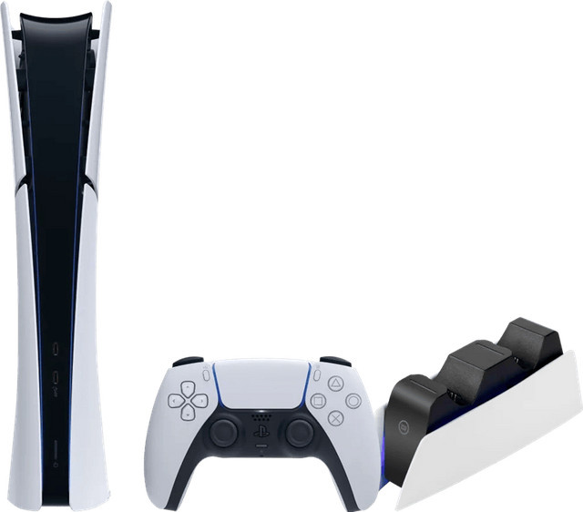Sony PlayStation 5 Smart Digital Edition in Weiß mit BlueBuilt Ladestation - Bild 1