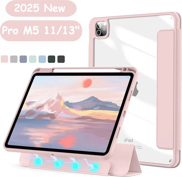 Magnetische Trennungsabdeckung für Apple iPad Pro M5 11 Zoll, iPad Air 11 13 Zoll sowie iPad Mini 7 6 in den Farben Purple und Pink - Bild 1
