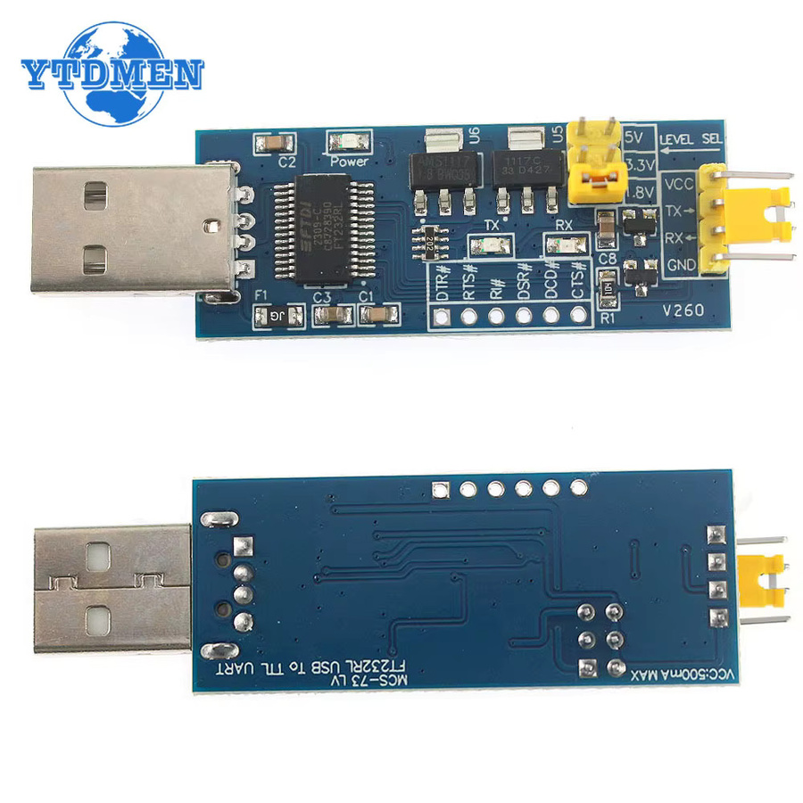 YTDMEN FT232RL USB zu TTL Serial Port Modul in Blau mit 5V, 3,3V und 1,8V Level Download Programm Linie Serial Interface - Bild 2