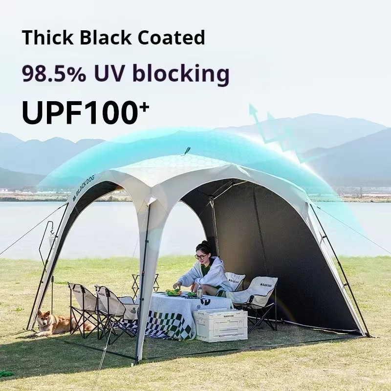 BLACKDOG Camping Zeltbeschichtung als automatische Kuppelüberdachung für Outdoor-Reisen, Schwarz - Bild 4